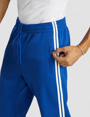 Side Stripe Straight Leg Pants - Blue